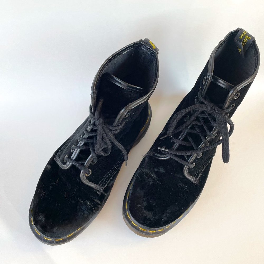 Black Velvet 8 Hole Vintage Doc Martens